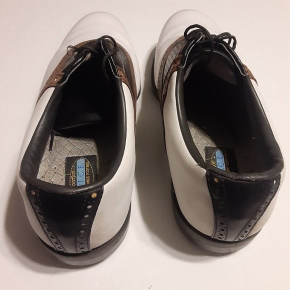 Footjoy Men's Dry ICE White/Black/Brown Soft Spike Golf Shoes 59905P Size 10.5W - Picture 4 of 8